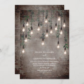 Invitation Vintage Lights Industrial Brick Botanic Virtual (Devant / Derrière)