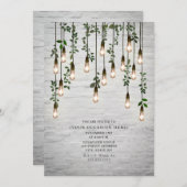 Invitation Vintage Lights White Brick BotanParty (Devant / Derrière)