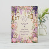 Invitation Vintage Lilac Blossom Rustique Mariage (Debout devant)