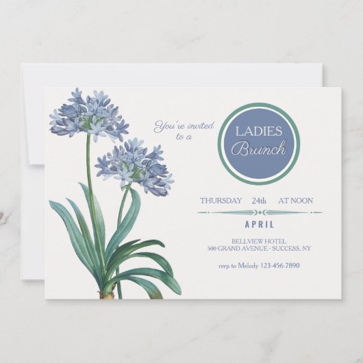 Invitation Vintage Lily Brunch (Devant)