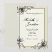 Invitation Vintage  Lily Floral Mariage chrétien (Devant / Derrière)