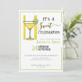 Invitation Vintage limoncello Doux célébration nuptiale douch (Debout devant)