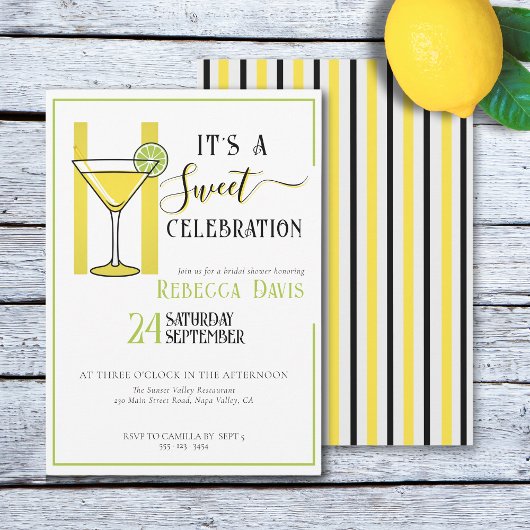 Invitation Vintage limoncello Doux célébration nuptiale douch