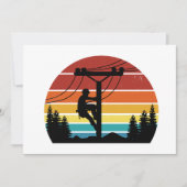 Invitation Vintage Lineman Sunset Retro (Devant)