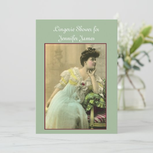 Invitation vintage Lingerie Douche (Debout devant)