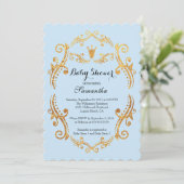 Invitation vintage Little Prince Baby shower (Debout devant)