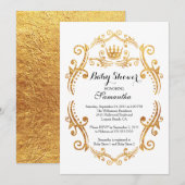 Invitation vintage Little Princess Baby shower (Devant / Derrière)