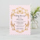 Invitation vintage Little Princess Baby shower (Debout devant)