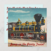 Invitation vintage Locomotive Party (Devant / Derrière)