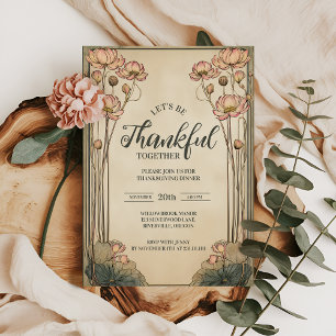 Invitation Vintage Lotus Thanksgiving