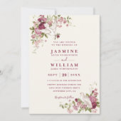 Invitation Vintage Love Doves Elegant QR Code Wedding (Devant)