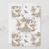 Invitation Vintage Love Doves Jardin Mariage (Dos)