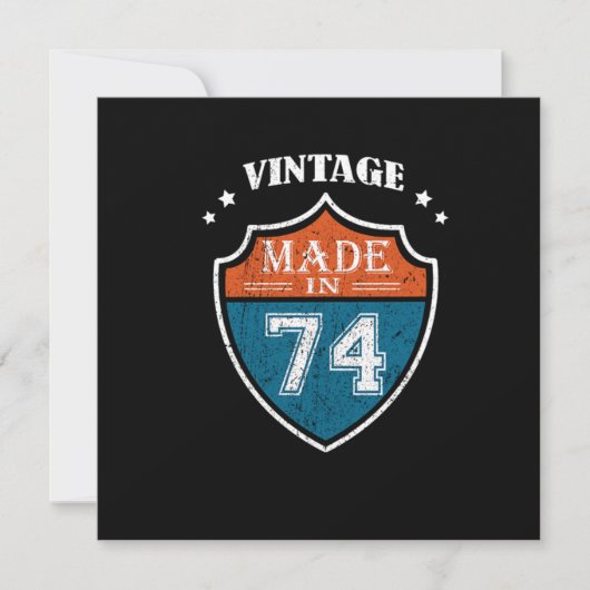 Invitation Vintage Made In 74 1974 Birthday Gift (Devant)