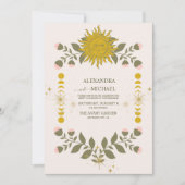 Invitation Vintage Mariage botanique mystique (Devant)