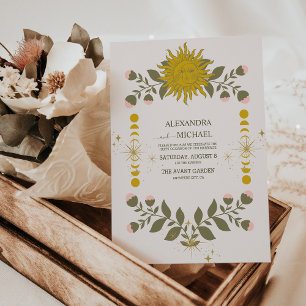 Invitation Vintage Mariage botanique mystique