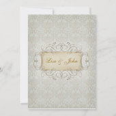 Invitation Vintage Mariage damassé (Dos)