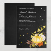 Invitation Vintage Mariage de Citrouille d'automne du tableau (Devant / Derrière)