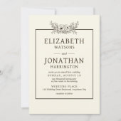 Invitation Vintage Mariage Floral (Devant)