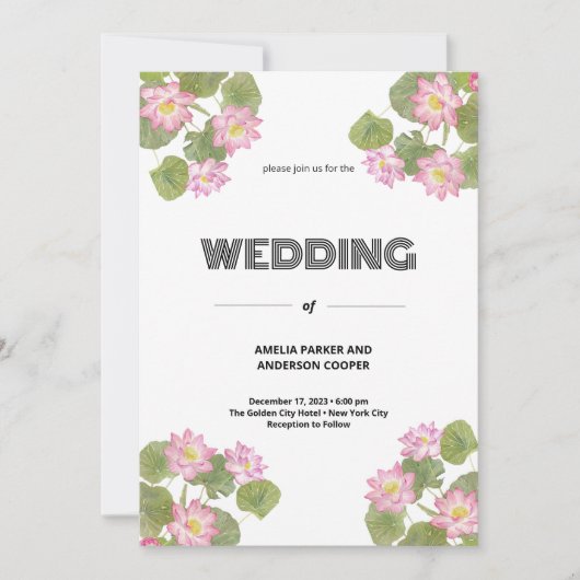 Invitation Vintage Mariage Floral (Devant)