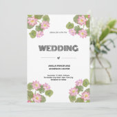 Invitation Vintage Mariage Floral (Debout devant)