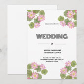 Invitation Vintage Mariage Floral (Devant / Derrière)
