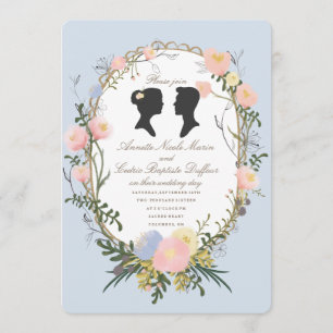 Invitation Vintage Mariage floral de printemps de Silhouette