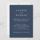 Invitation Vintage Mariage Floral | Marine et Crème (Devant)