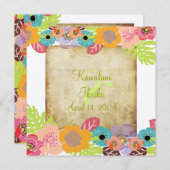 Invitation Vintage mariage tropical Ajouter votre arrière - p (Devant / Derrière)