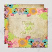 Invitation Vintage mariage tropical Ajouter votre arrière - p (Devant / Derrière)