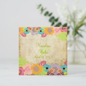 Invitation Vintage mariage tropical Ajouter votre arrière - p (Debout devant)