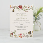 Invitation Vintage Mariage végétal (Debout devant)