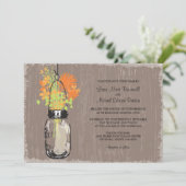 Invitation Vintage Mason Jar et Mariage Fleur sauvage (Debout devant)