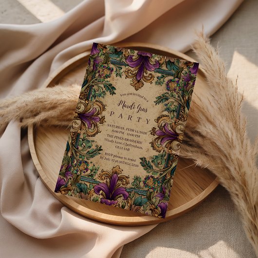 Invitation Vintage Masquerade Mardi Gras Elegance