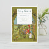 Invitation Vintage Meadow Babies Baby shower neutre genre (Debout devant)