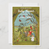Invitation Vintage Meadow Babies Story Livre Douche (Devant)