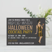Invitation Vintage Meurtre Mystère Halloween Cocktail Party (Debout devant)