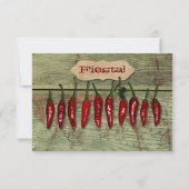 Invitation Vintage mexicaine Red Chili Peppers Party (Dos)