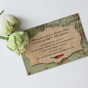 Invitation Vintage mexicaine Red Chili Peppers Party