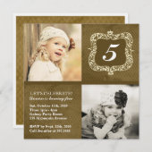 Invitation vintage mignonne d'anniversaire de (Devant / Derrière)