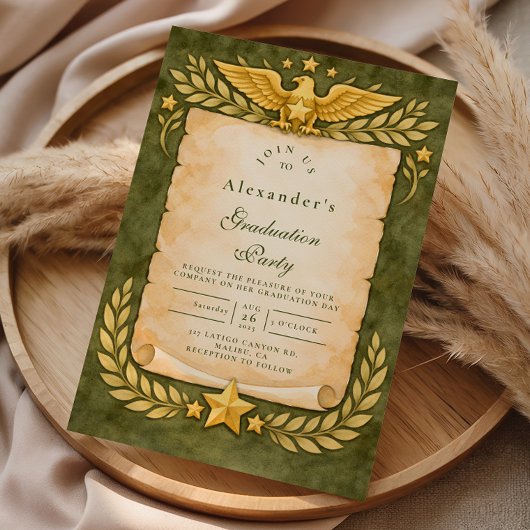 Invitation Vintage Military Graduation Party