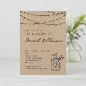 Invitation Vintage minimaliste Garland Classic BrownInvitatio (Debout devant)