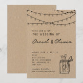 Invitation Vintage minimaliste Garland Classic BrownInvitatio (Devant / Derrière)
