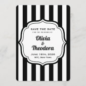 Invitation Vintage Modern Stripe Save the Date Cards (Devant)