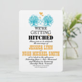 Invitation Vintage Moderne Cute Bird Swirl Tree Mariage (Debout devant)