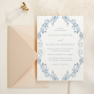 Invitation Vintage Moderne Élégance Mariage Floral