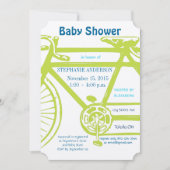 Invitation Vintage Moderne Lime Vélo Bébé Garçon Douche (Devant)