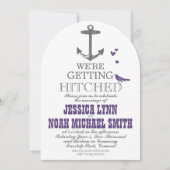 Invitation Vintage moderne mignonne mauve Ancre gris d'oiseau (Devant)