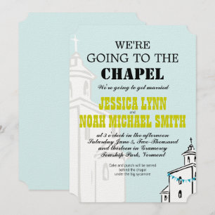 Invitation Vintage Moderne Nous allons à la Chapelle Mariage
