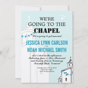 Invitation Vintage Moderne Nous allons à la Chapelle Mariage