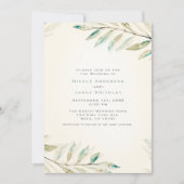 Invitation Vintage Moderne Vert Eucalyptus Feuille Mariage (Devant)